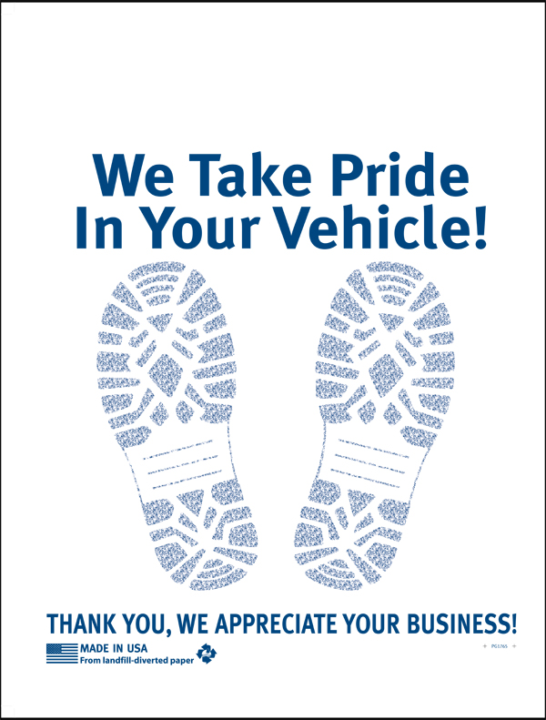 StandardGrade Paper Floor Mats are Economical Paper Car Mats by